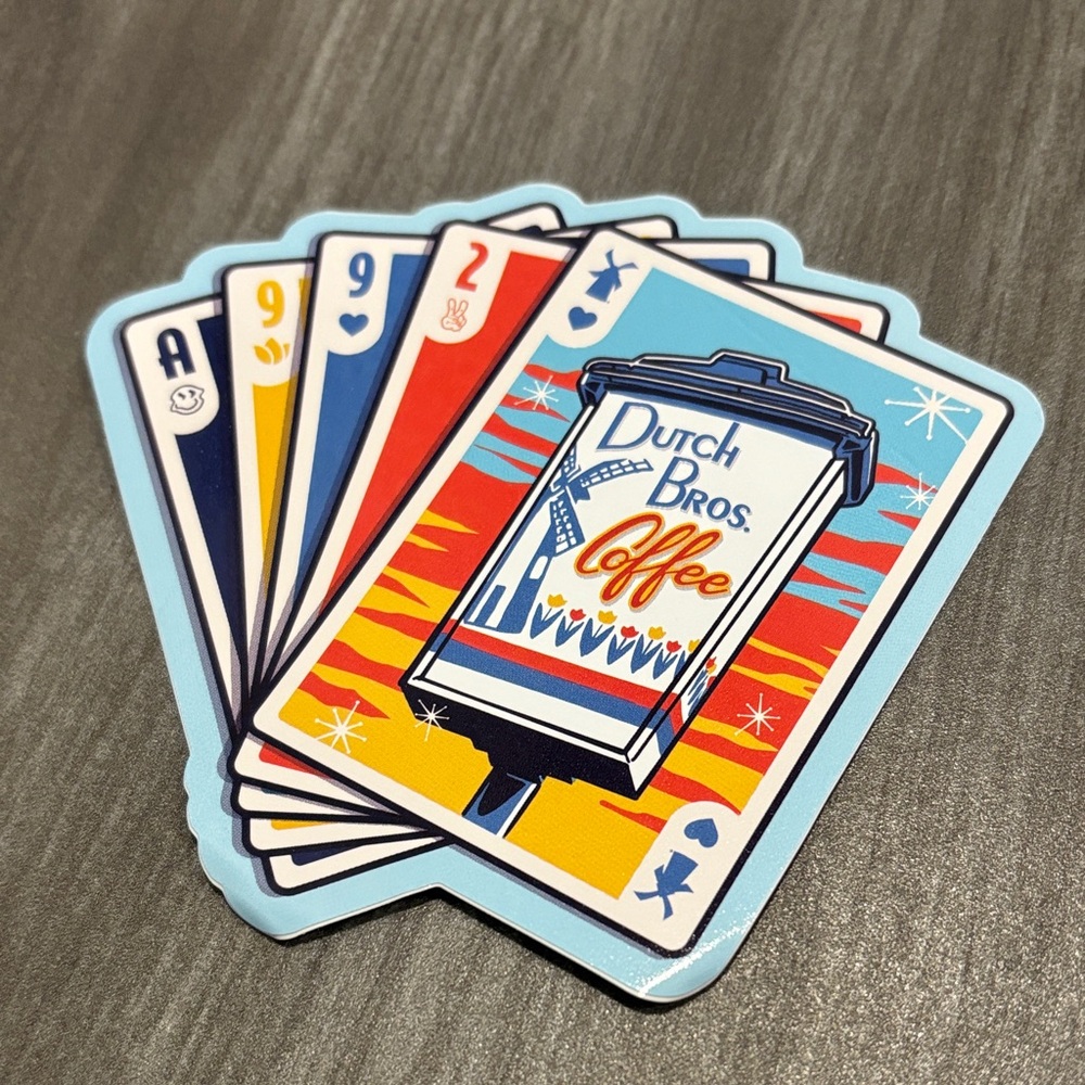 Dutch Bros Playing Card Sticker